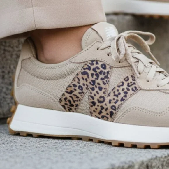 New Balance 327 Animal Print Women's Sneakers Shoes Beige Leopard size 5.5 - Picture 6 of 13